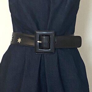 Sak's Fifth Avenue Leather Star & Moon Belt